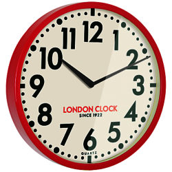 London Clock Company Retro Wall Clock, 50cm Red